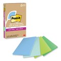 Post It Notes Super Sticky 100% Recycled Paper Super Sticky Notes, Ruled, 4 x 6, Oasis, 45 Sheets/Pad, 4PK 70007079927